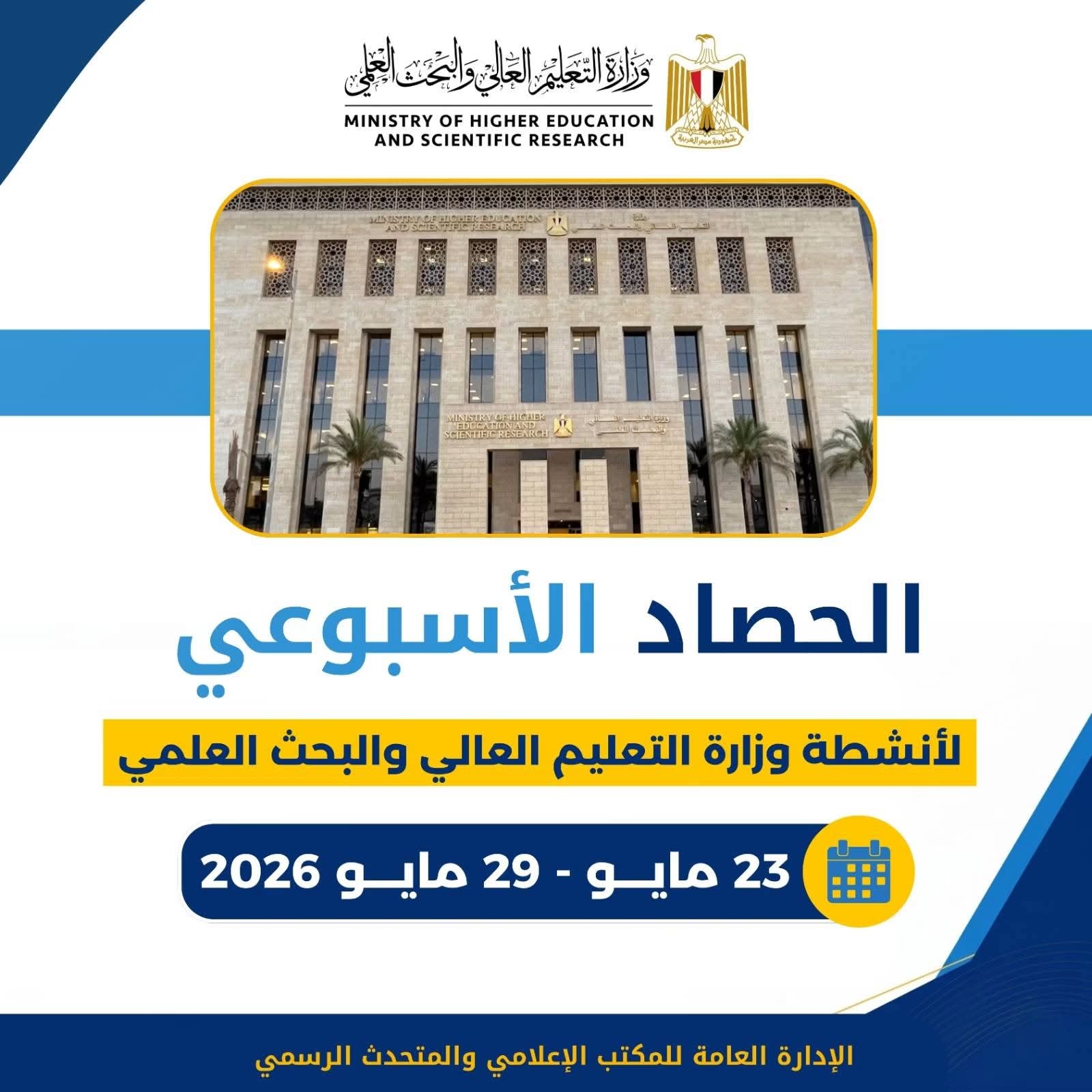 حصاد التعليم العالي.. الموافقة على فرع لجامعة القاهرة بإريتريا، واحتفالية “يوم إفريقيا”، وتنسيق مشترك لاستضافة دورة الألعاب الإفريقية الجامعية وتفقد مباني الجامعة الفرنسية